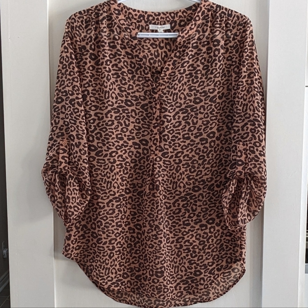 Maurice's Animal Print Blouse 3/4 Sleeve, size small